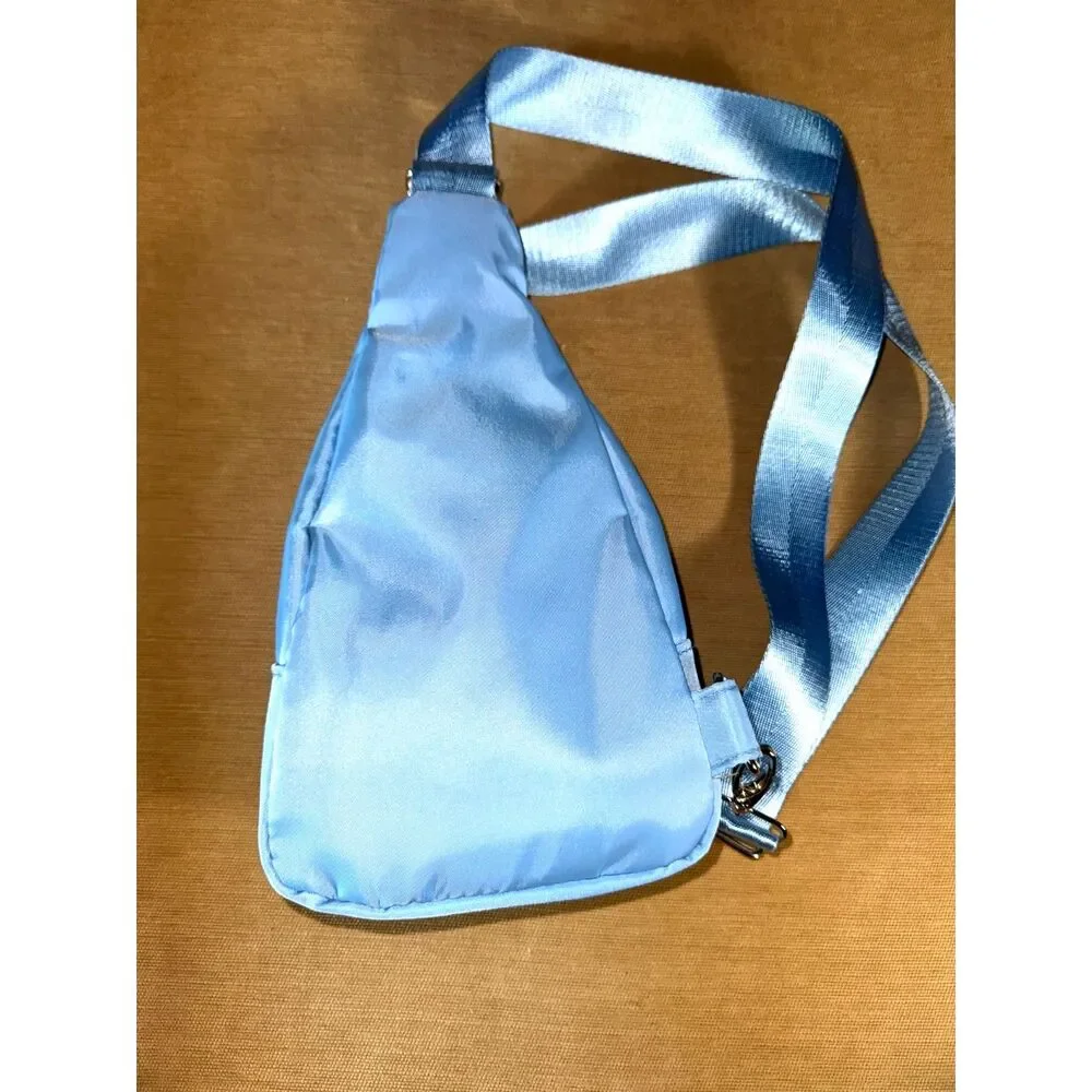 Light Blue Julia Buxton Crossbody fabric bag, new